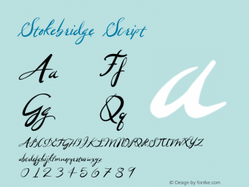 Stokebridge Version 001.000 Font Sample