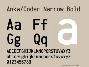 Anka/Coder Narrow Bold Version 001.100图片样张