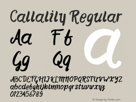 Callalily Version 1.000;PS 001.001;hotconv 1.0.56 Font Sample