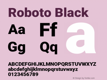 Roboto Black Version 2.001171; 2014图片样张