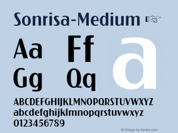 ☞Sonrisa-Medium Version 1.000;com.myfonts.easy.castletype.sonrisa.medium.wfkit2.version.3yVA图片样张