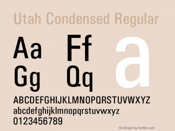 Utah Condensed Regular Version 1.21 Font Sample