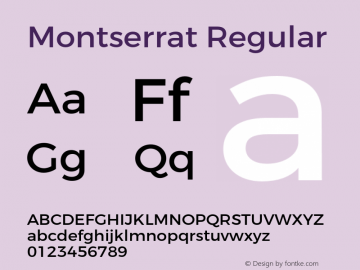 Montserrat-Regular Version 3.100;PS 003.100;hotconv 1.0.88;makeotf.lib2.5.64775 Font Sample