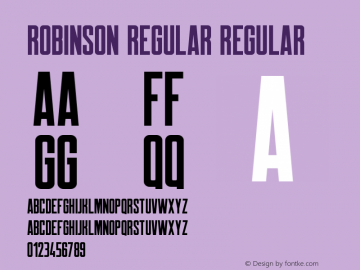 Robinson Regular Version 1.00 August 13, 2015, initial release Font Sample