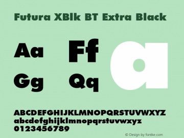 Futura XBlk BT Extra Black mfgpctt-v4.4 Jan 1 1999图片样张