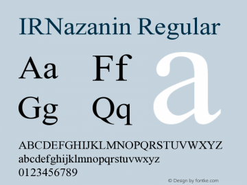 IRNazanin Version 1.000 Font Sample