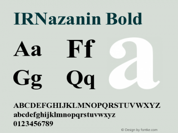 IRNazanin-Bold Version 1.000 Font Sample