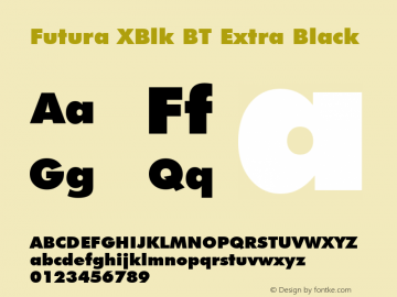 Futura XBlk BT Extra Black mfgpctt-v1.52 Tuesday, January 12, 1993 3:49:39 pm (EST)图片样张