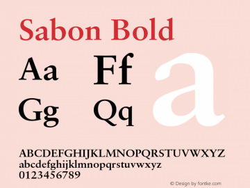 Sabon Bold OTF 1.0;PS 001.000;Core 1.0.22 Font Sample