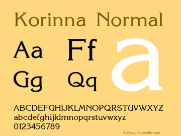 Korinna Normal 1.0 Fri May 28 19:15:42 1993图片样张