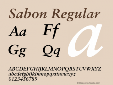 Sabon Regular 001.000 Font Sample