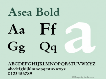 Asea Bold Version 6.00 Font Sample