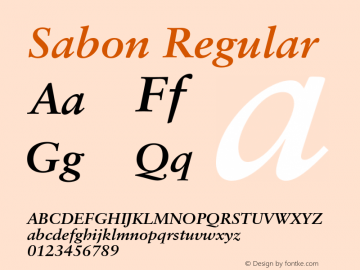 Sabon Regular 001.000 Font Sample