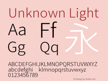  Light Version 1.0 Font Sample