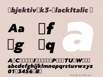 ☞Objektiv Mk3 Black Italic Version 1.000;com.myfonts.easy.daltonmaag.objektiv.3black-italic.wfkit2.version.4t62图片样张