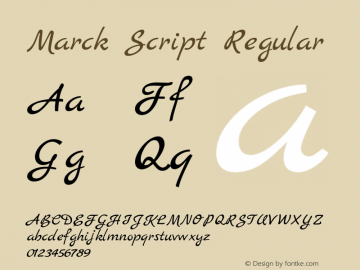 Marck Script Version 1.002 Font Sample