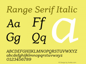 RangeSerif-Italic Version 1.001图片样张