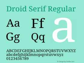 Droid Serif Regular Version 1.00 build 112 Font Sample