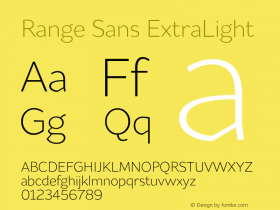 RangeSans-ExtraLight Version 1.001 Font Sample