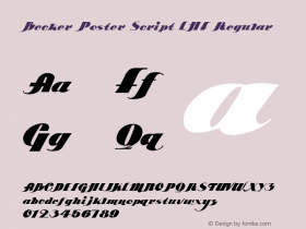 BeckerPosterScriptLHF Version 1.901 Font Sample