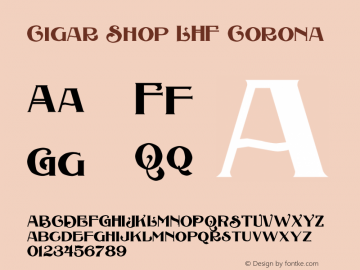 CigarShopLHF-Corona Version 001.901 Font Sample