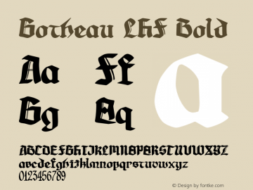 GotheauLHF-Bold Version 001.901 Font Sample