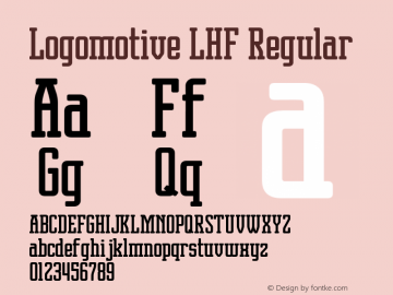LogomotiveLHF Version 001.902 Font Sample