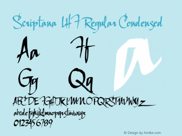 ScriptanaLHF-RegularCondensed Version 001.902 Font Sample