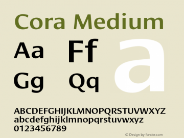 Cora-Medium Version 001.000 Font Sample