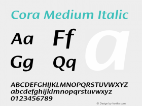 Cora-MediumItalic Version 001.000图片样张