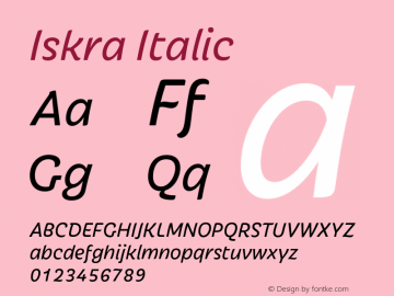 Iskra-Italic Version 1.000图片样张