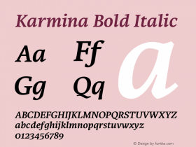 Karmina-BoldItalic Version 1.1图片样张