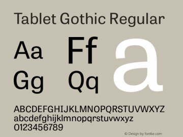 TabletGothic  Font Sample