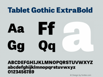 TabletGothic-ExtraBold  Font Sample