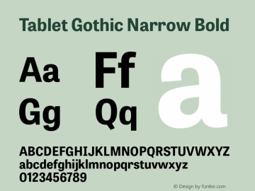 TabletGothicNarrow-Bold  Font Sample