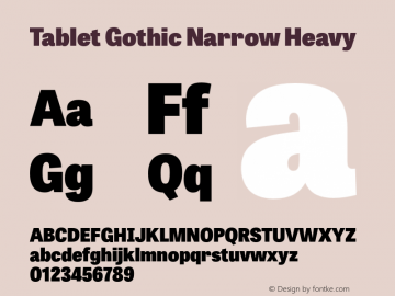 TabletGothicNarrow-Heavy  Font Sample
