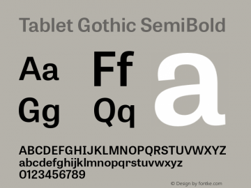 TabletGothic-SemiBold  Font Sample