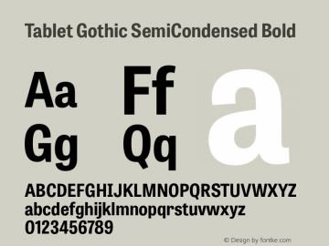 TabletGothicSemiCondensed-Bold  Font Sample
