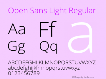 Open Sans Light Version 1.10 Font Sample