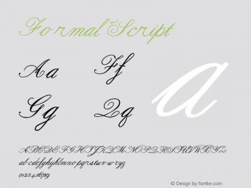 FormalScript Version 001.000 Font Sample