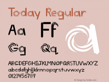 Today Regular Version 1.0 8/5/97 Font Sample