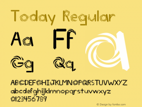 Today Regular Version 1.0 8/5/97 Font Sample