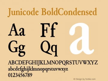 Junicode BoldCondensed Version 0.6.17 Font Sample