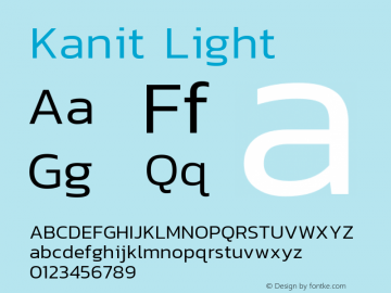 Kanit Light Version 1.002 Font Sample