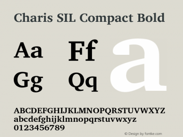 Charis SIL Compact Bold Version 4.114 ; LnSpcTght Font Sample