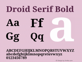 Droid Serif Bold Version 1.00 build 113 Font Sample