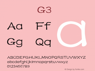 系统字体 常规体 G3 图片样张