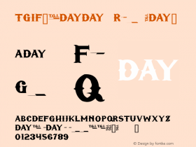 TGIFriday Regular www.sharkshock.uni.cc Font Sample