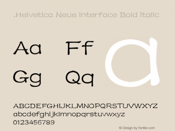 .Helvetica Neue Interface Bold Italic 10.0d38e9图片样张