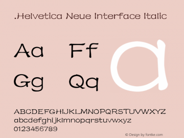 .Helvetica Neue Interface Italic 10.0d38e9图片样张